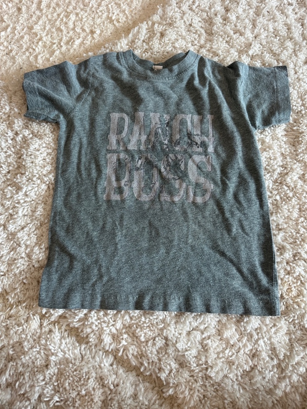 Kids Short Sleeve Tee - Gray Ranch Boss Graphic